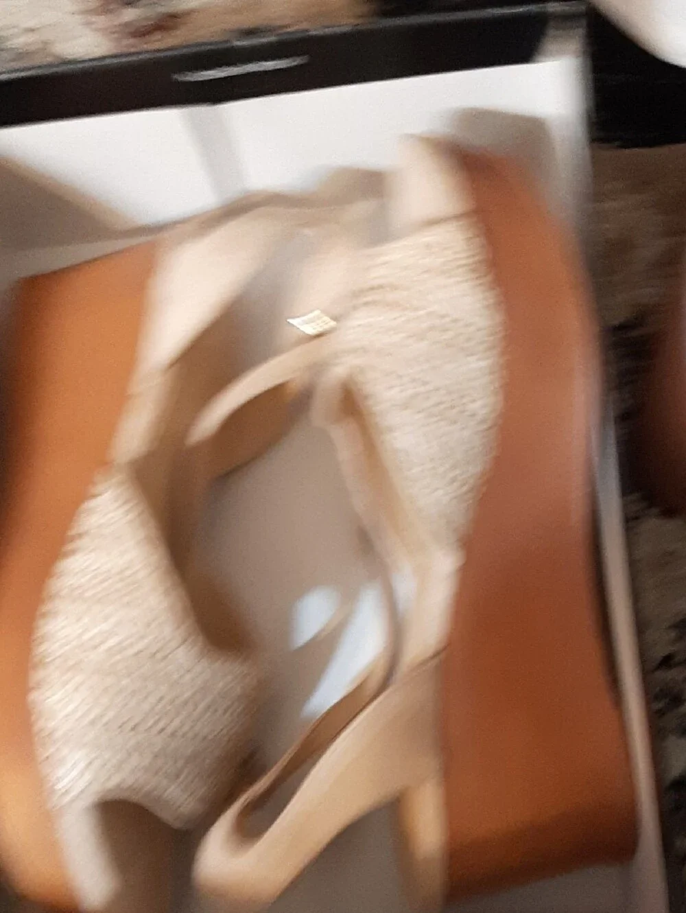 CL by Laundry Beige Woven Espadrille Wedge Sandals